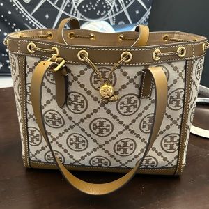 *LIKE NEW* Tory Burch T Monogram Medium Jacquard Tote Hazel